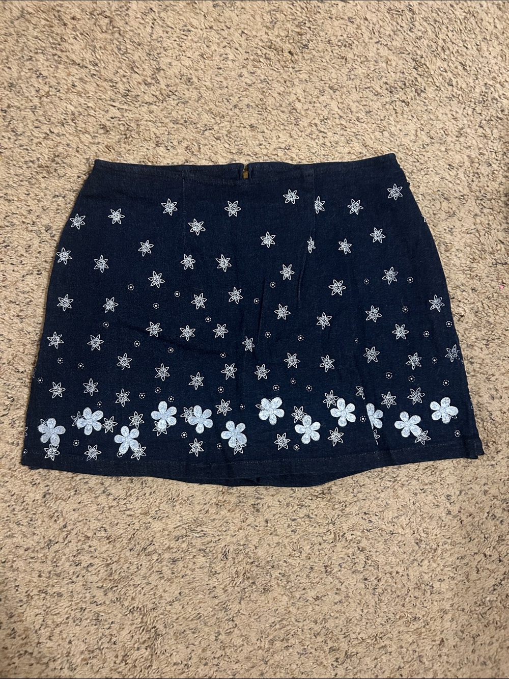 Route 66 Navy Mini Skort with White Floral Embroidery